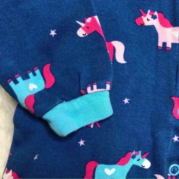 Pekkle Footed Onesie Pajamas Blue/Pink/White Size 3 Months - Picture 2 of 16